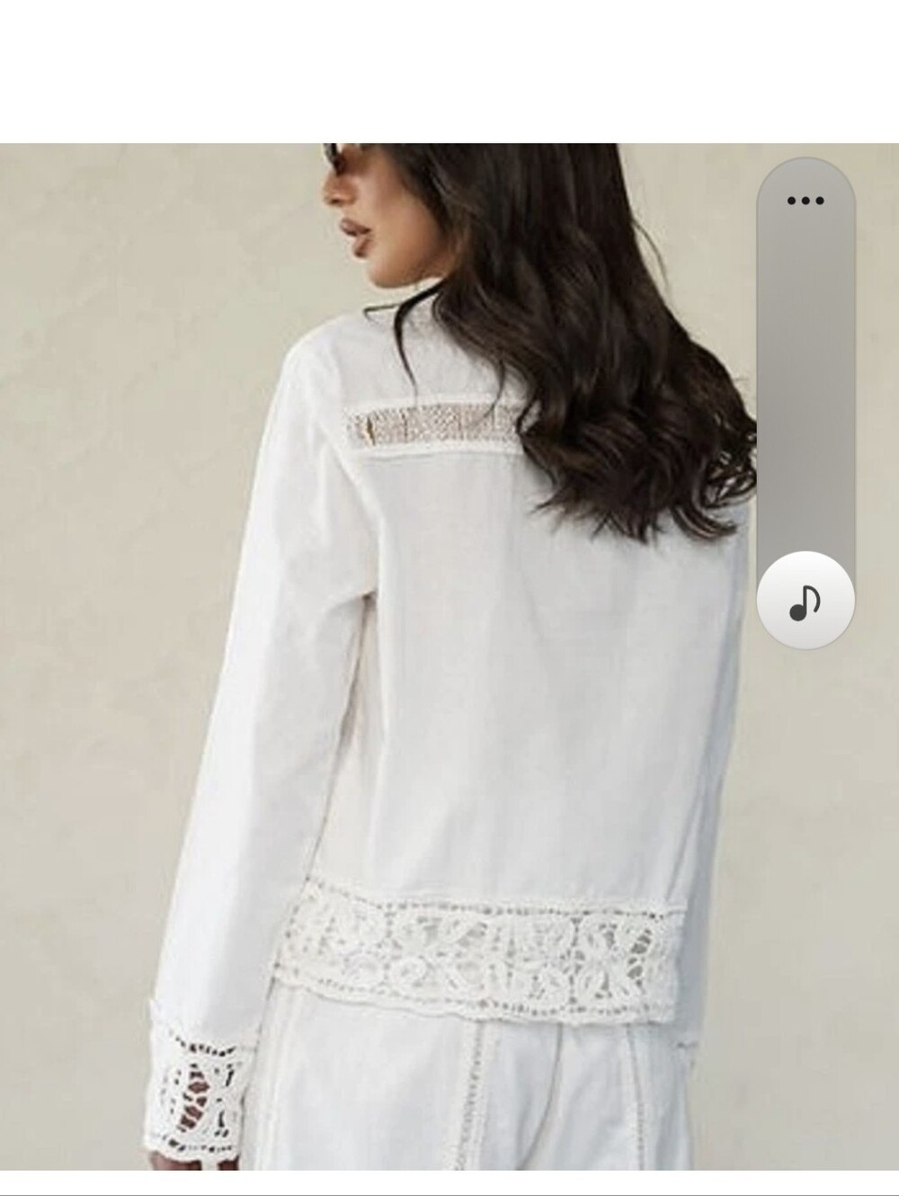 ZARA ZW Collection Ecru White Lace Crochet Shirt Blouse 4786/042 XS Excellent